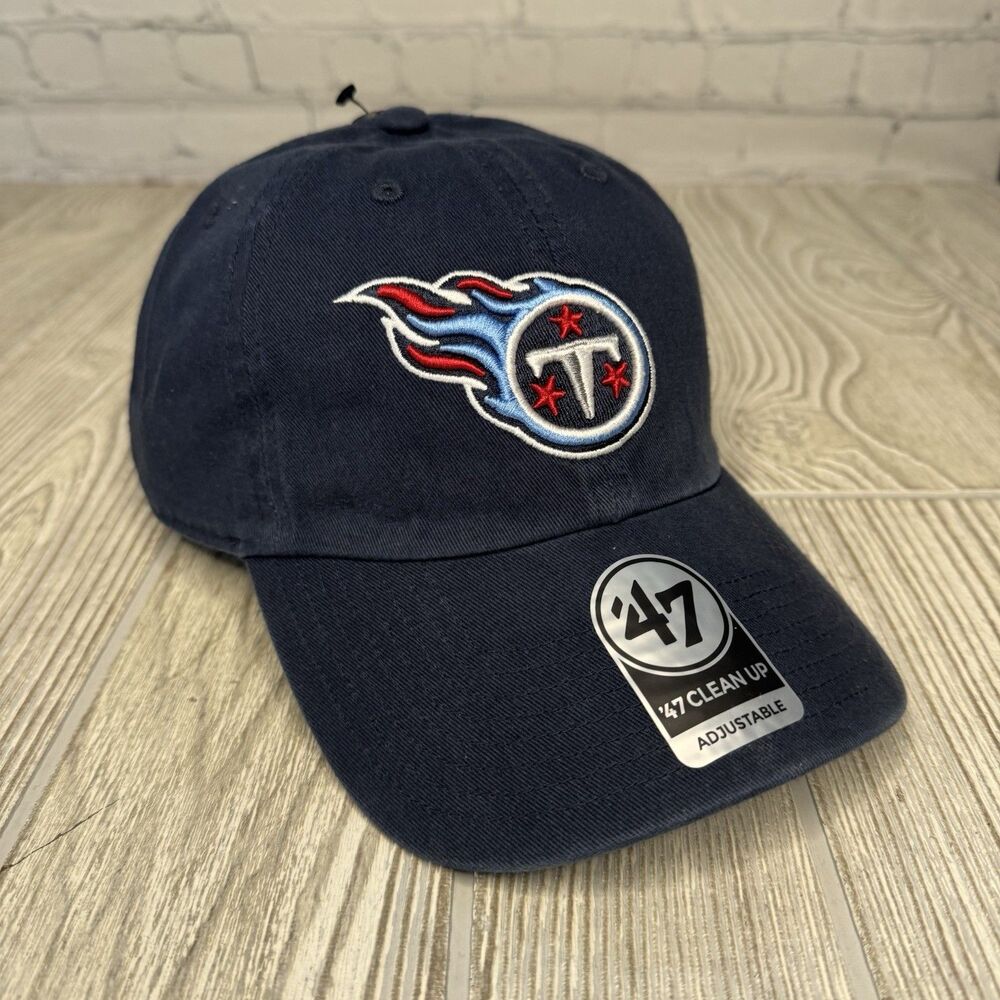 Tennessee Titans Logo Hat OSFM Strapback Navy Blue 47 Brand Cleanup Unstructured